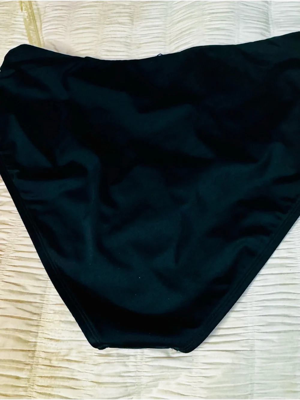 High-Waist Adjustable Black Swim Bottom